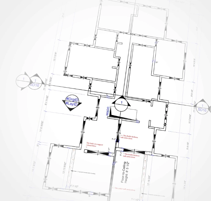 Partial blueprint from an FTR Craftsmen job in Creswell, Oreogn